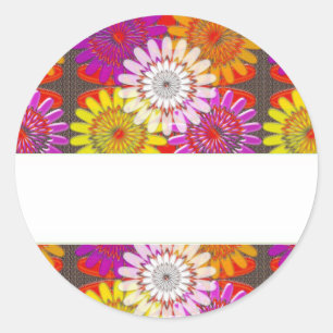 Pegatina Redonda Plantilla DIY BLANK agregar imagen de cambio de no