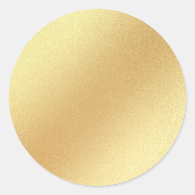 Pegatina Redonda Plantilla Elegante Faux Gold Purpurina Glamour Bla (Anverso)