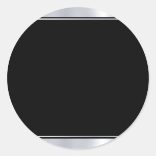 Pegatina Redonda Plantilla elegante moderna en blanco y plata