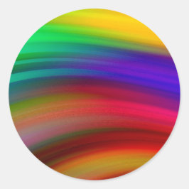 Pegatina Redonda Plantilla en blanco colorida elegante moderna clás