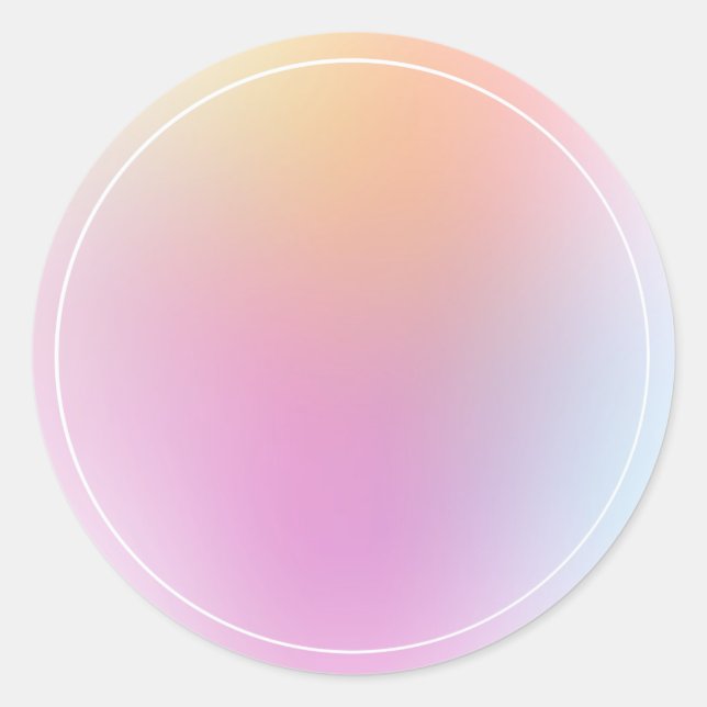 Pegatina Redonda Plantilla en blanco colorida Moderna de moda (Anverso)