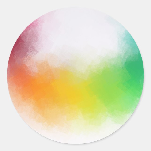 Pegatina Redonda Plantilla en blanco de arte abstracto rojo amarill (Anverso)