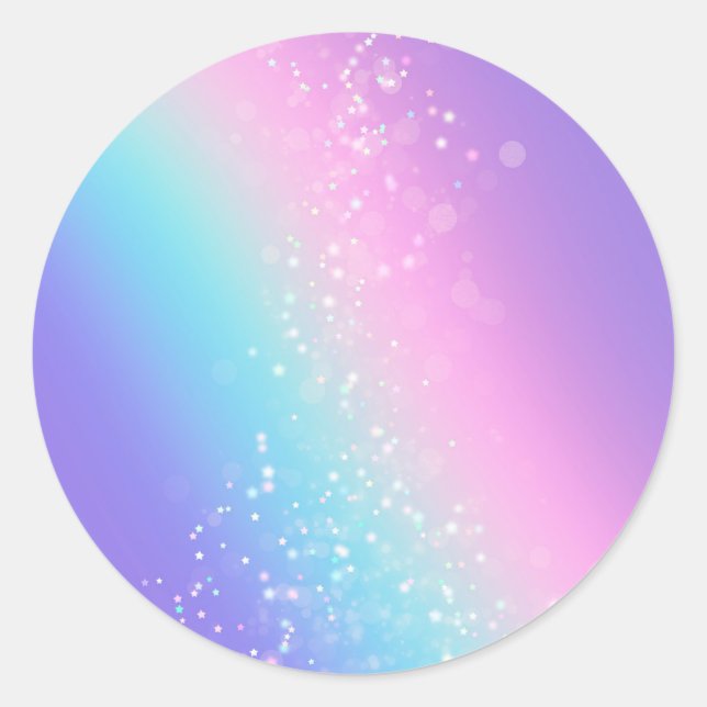 Pegatina Redonda Plantilla en blanco de estrellas de Bokek, logotip (Anverso)