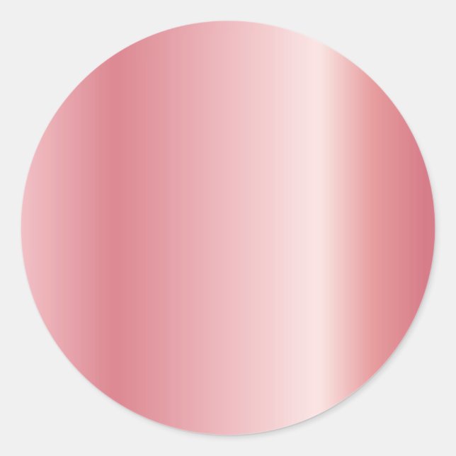 Pegatina Redonda Plantilla en blanco de oro rosa con texto personal (Anverso)