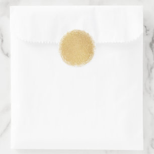 Pegatina Redonda Plantilla en blanco Glamour Dorado Brillante Moder