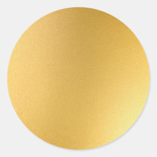 Pegatina Redonda Plantilla en blanco Glamurosa Elegante Falso Oro C