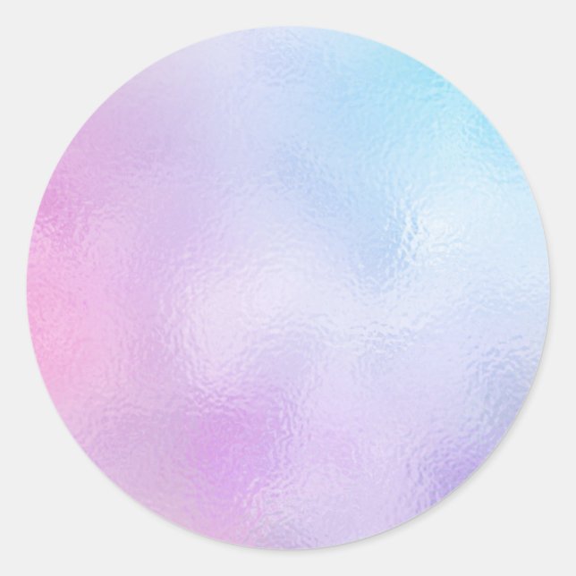 Pegatina Redonda Plantilla en blanco iridiscente, texto DIY arte fo (Anverso)