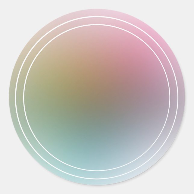 Pegatina Redonda Plantilla en Blanco Moderna Elegante y Colorida (Anverso)