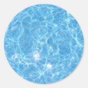 Pegatina Redonda Plantilla en blanco moderno Personalizado Piscina