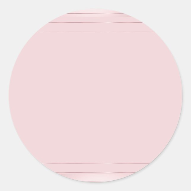 Pegatina Redonda Plantilla en blanco Trendy Elegant Modern Rosa Gol (Anverso)