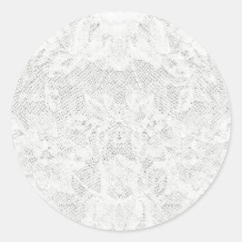 Pegatina Redonda Plantilla - Fondo de encaje blanco