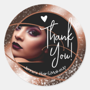 Pegatina Redonda Plantilla fotográfica exclusiva Corazón de marco d