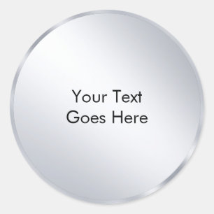 Pegatina Redonda Plantilla metálica plateada personalizada Agrega t