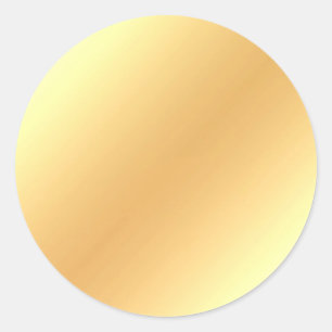 Pegatina Redonda Plantilla Moderna Chic Glamurosa de Oro Falso