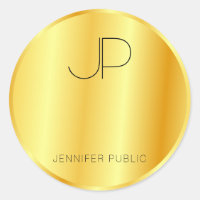 Plantilla Monogramada Glamurosa Falso Oro