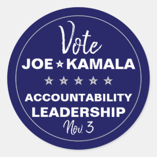 Pegatina Redonda Plantilla Vote Joe Biden Kamala Harris 2024