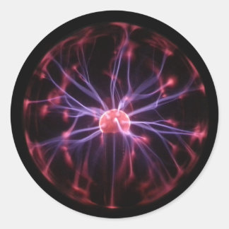 Pegatina Redonda Plasma Ball