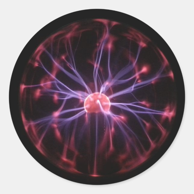 Pegatina Redonda Plasma Ball (Anverso)