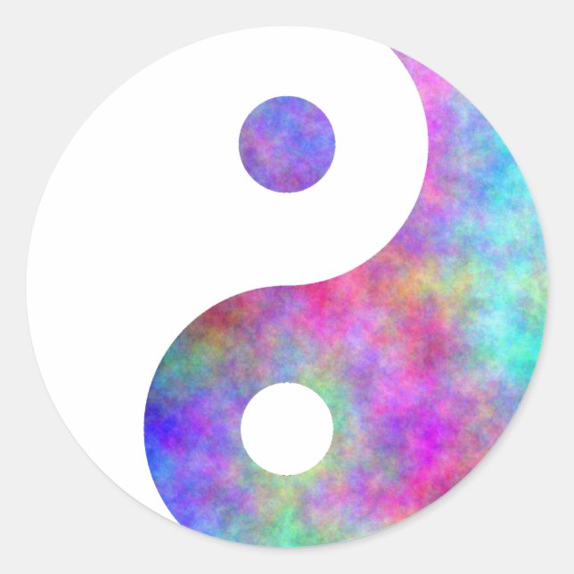 Pegatina Redonda Plasma Yin Yang (Anverso)