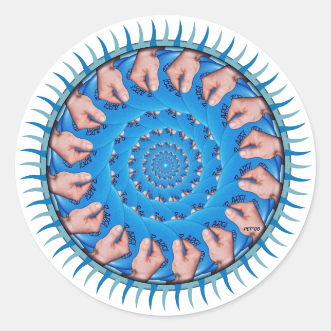 Pegatina Redonda Plástico azul (Anverso)