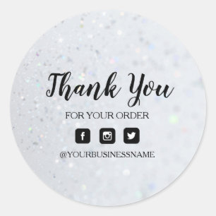 Pegatina Redonda Plata holográfica   Elegancia y armonía