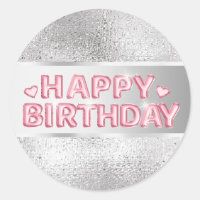 Plata rosa feliz cumpleaños 3d desea a los chicas 