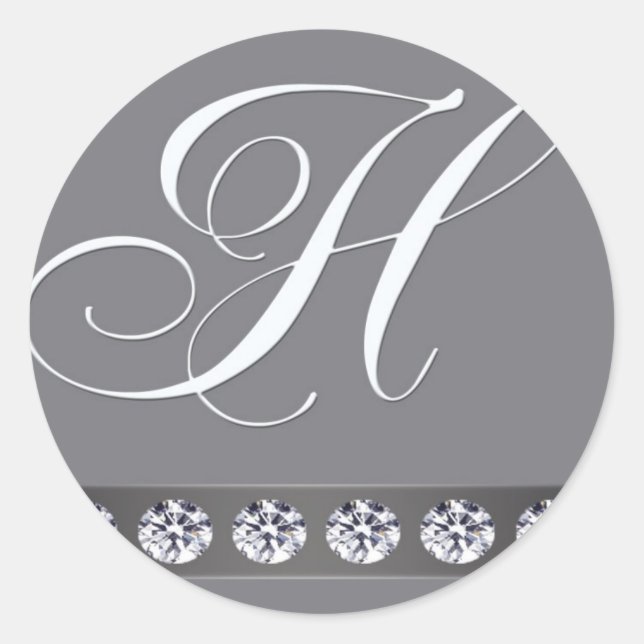 Pegatina Redonda Plata y cristal (Anverso)