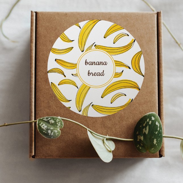 Pegatina Redonda Plátanos acuáticos - amarillo (Subido por el creador)