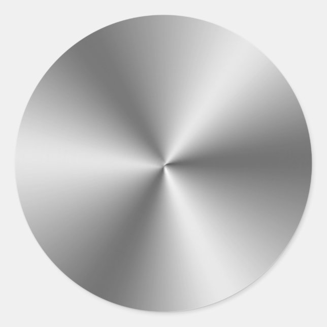 Pegatina Redonda Plateado metálico (Anverso)