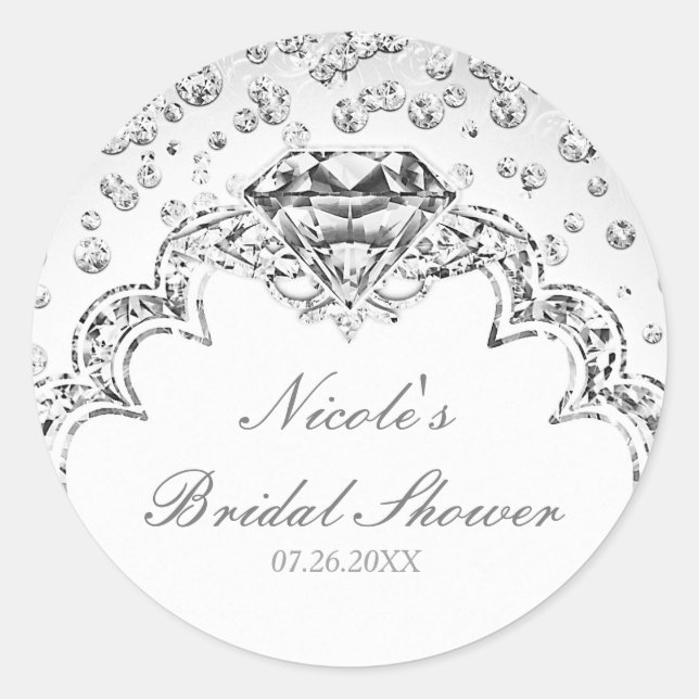 Pegatina Redonda Platino Plata Plata Plata Plata Lanza de Diamante  (Anverso)