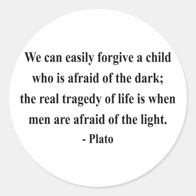 Pegatina Redonda Plato Cita 5a (Anverso)