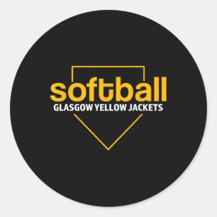 Pegatina Redonda Plato de Home de Softll de Glasgow Yellow Jackets