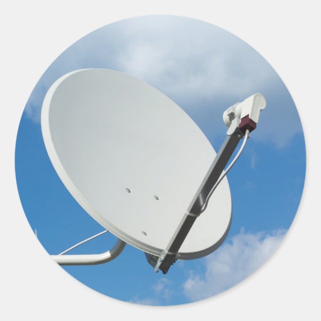 Pegatina Redonda Plato satelital (Anverso)