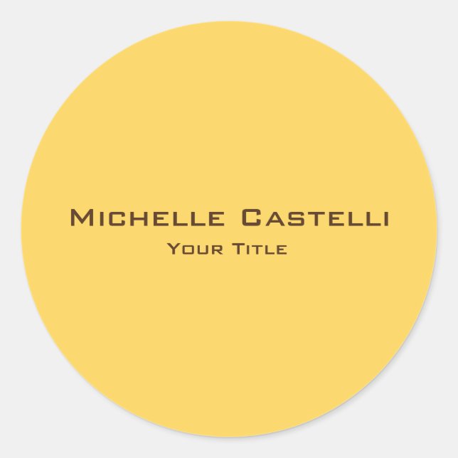 Pegatina Redonda Plato simple clásico profesional (Anverso)