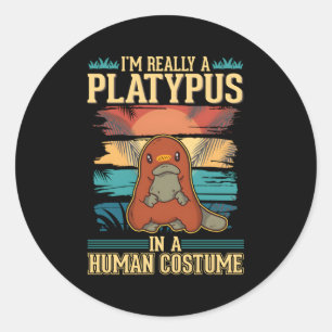 Pegatina Redonda Platypus Halloween