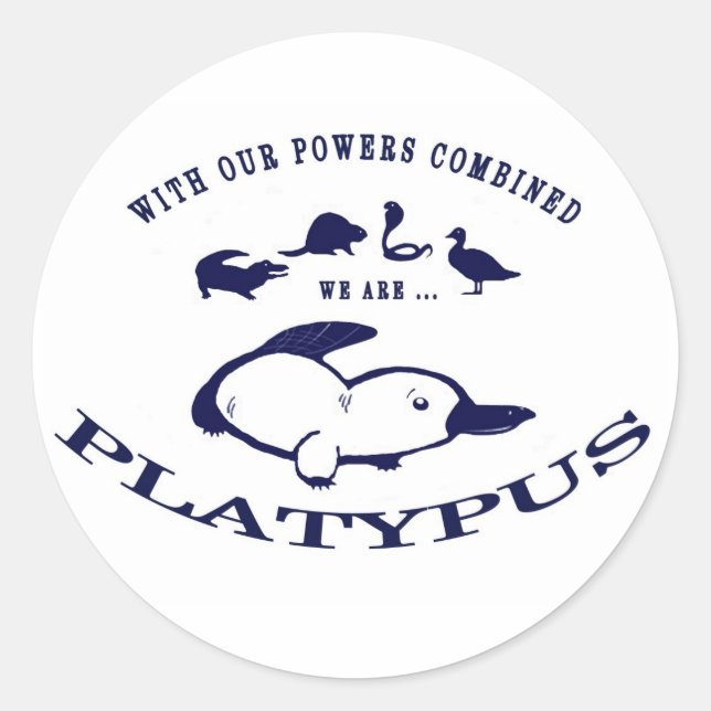 Pegatina Redonda Platypus Sticker (Anverso)