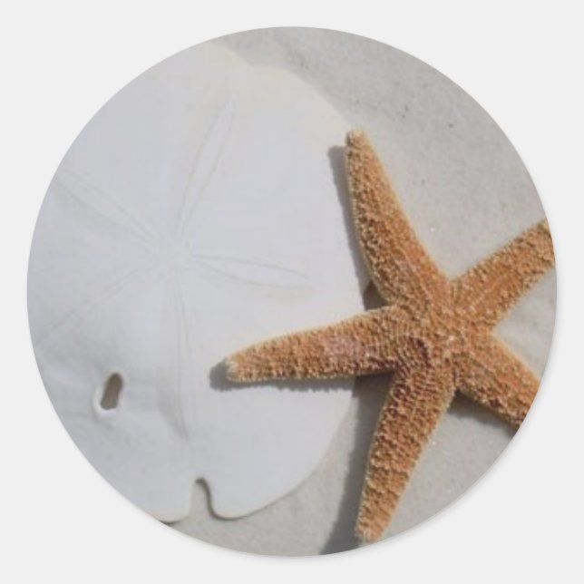 Pegatina Redonda Playa (Anverso)