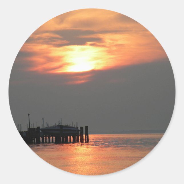 Pegatina Redonda Playa Betterton (Anverso)