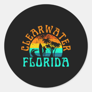Pegatina Redonda Playa Clearwater