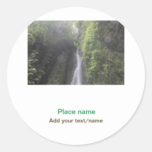 Pegatina Redonda playa de agua océano playa añadir nombre de sitio  (Anverso)