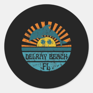 Pegatina Redonda Playa de Delray