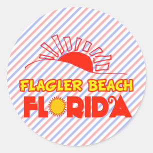 Pegatina Redonda Playa de Flagler, la Florida
