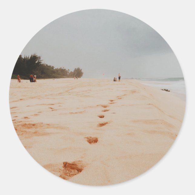 Pegatina Redonda Playa de Gasoducto (Anverso)