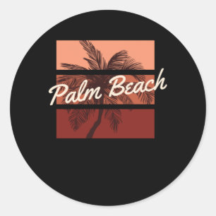 Pegatina Redonda Playa de Palm Beach