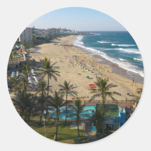 Pegatina Redonda Playa En Margate, Costa Sur, Kwazulu-Natal 2