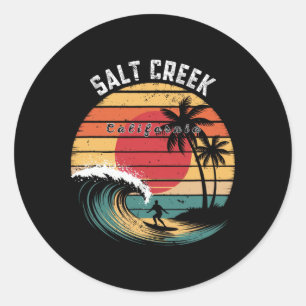 Pegatina Redonda Playa Salt Creek California Playa Surf