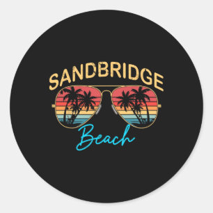 Pegatina Redonda Playa Sandbridge Virginia Hombres Mujeres Recuerdo