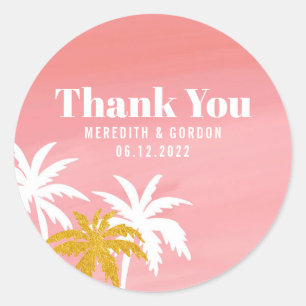 Pegatina Redonda Playa Sunrise