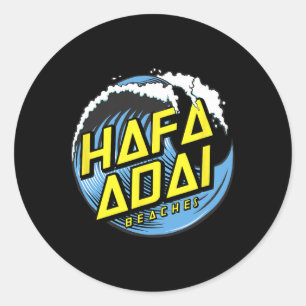 Pegatina Redonda Playas de Wave Tropical Hafa Adai - 671 Gu Guam