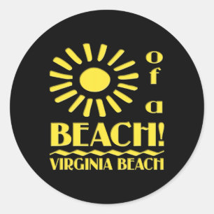 Pegatina Redonda Playas Sun de Virginia Beach Souvenir